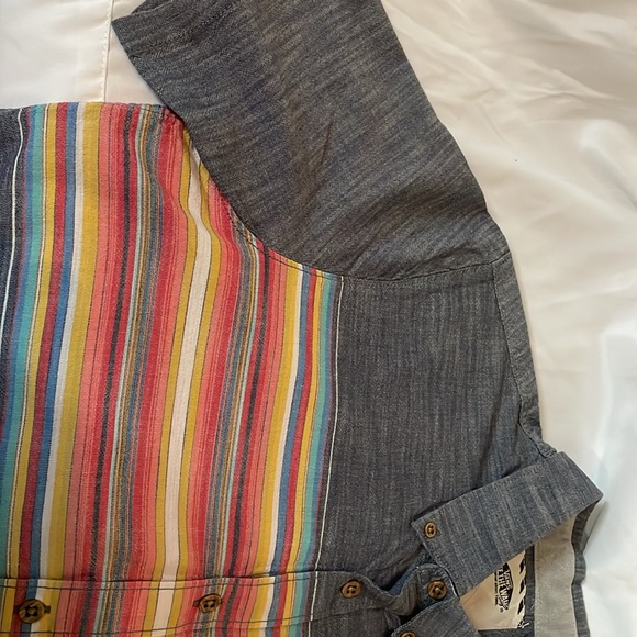 Vans Small Men's Gray Rainbow Stripe Southwestern Shirt, Van Doren Series - Picture 3 of 7